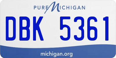 MI license plate DBK5361