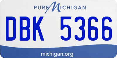 MI license plate DBK5366