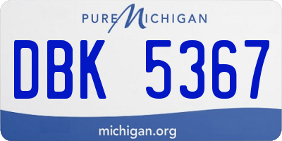 MI license plate DBK5367