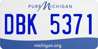 MI license plate DBK5371