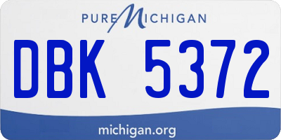 MI license plate DBK5372