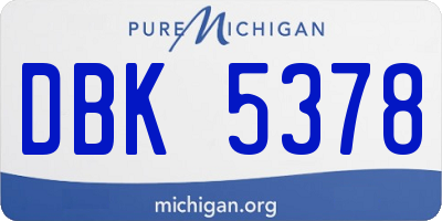 MI license plate DBK5378