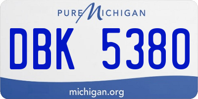 MI license plate DBK5380