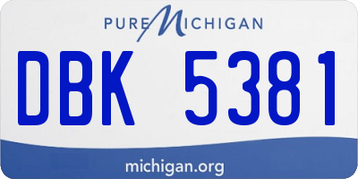 MI license plate DBK5381