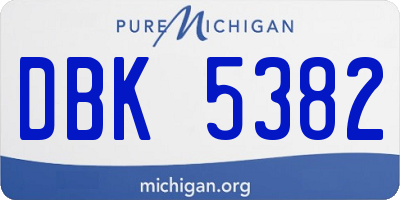 MI license plate DBK5382