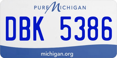 MI license plate DBK5386
