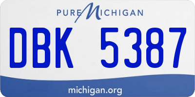 MI license plate DBK5387