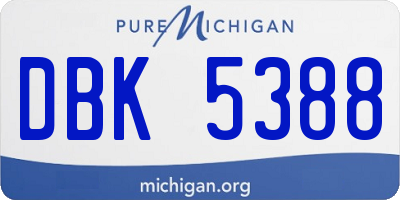 MI license plate DBK5388