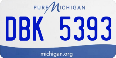 MI license plate DBK5393