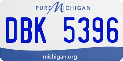 MI license plate DBK5396