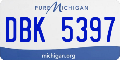 MI license plate DBK5397