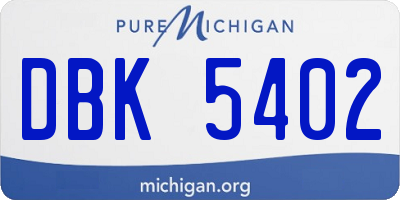 MI license plate DBK5402