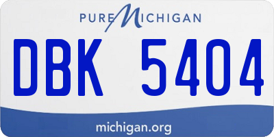 MI license plate DBK5404