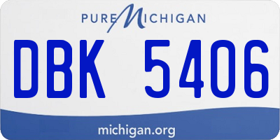 MI license plate DBK5406