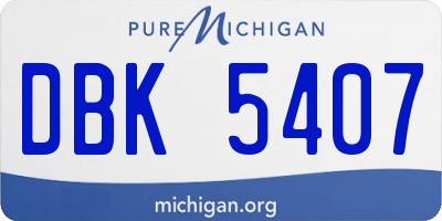 MI license plate DBK5407