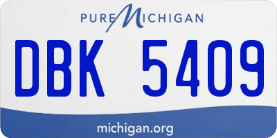 MI license plate DBK5409