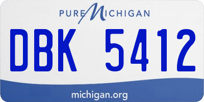 MI license plate DBK5412
