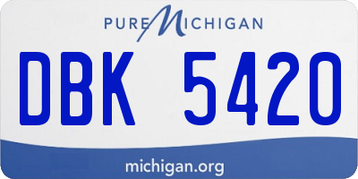 MI license plate DBK5420