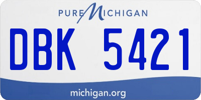 MI license plate DBK5421