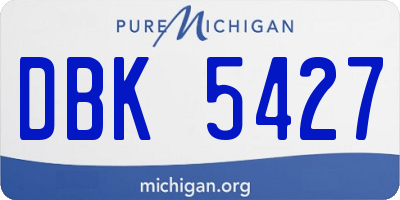 MI license plate DBK5427