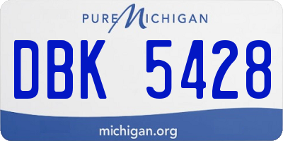 MI license plate DBK5428