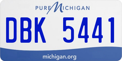 MI license plate DBK5441
