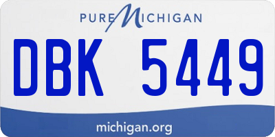 MI license plate DBK5449