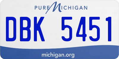 MI license plate DBK5451