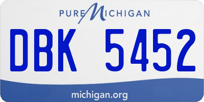 MI license plate DBK5452
