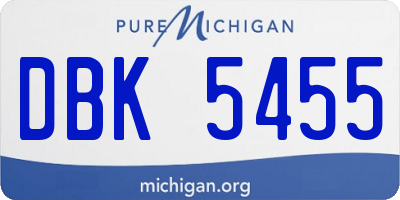 MI license plate DBK5455