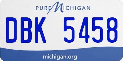 MI license plate DBK5458