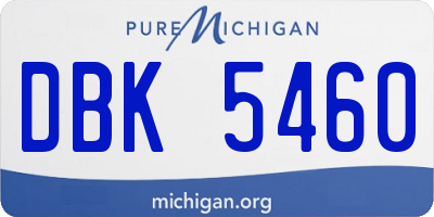 MI license plate DBK5460