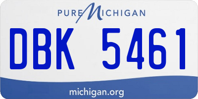 MI license plate DBK5461