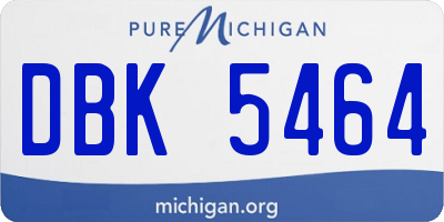MI license plate DBK5464
