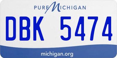 MI license plate DBK5474