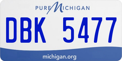 MI license plate DBK5477