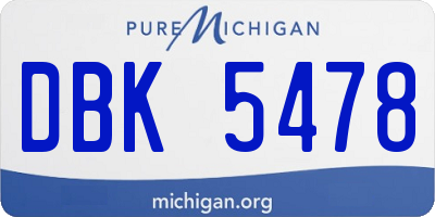 MI license plate DBK5478