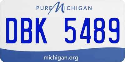 MI license plate DBK5489