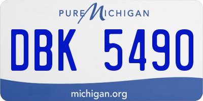 MI license plate DBK5490