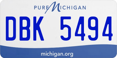 MI license plate DBK5494
