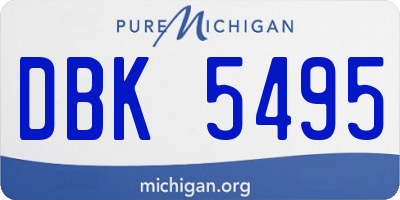 MI license plate DBK5495