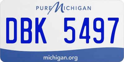 MI license plate DBK5497