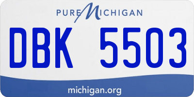 MI license plate DBK5503