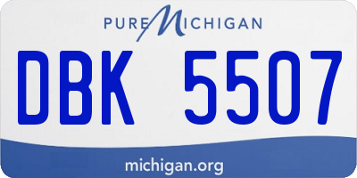 MI license plate DBK5507