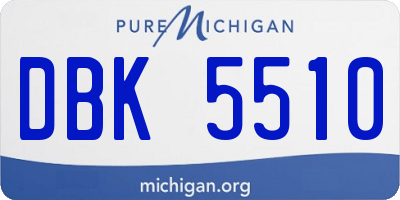 MI license plate DBK5510