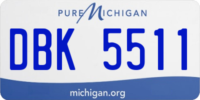 MI license plate DBK5511