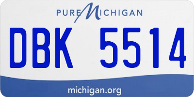 MI license plate DBK5514