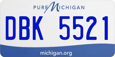 MI license plate DBK5521