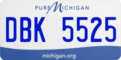 MI license plate DBK5525