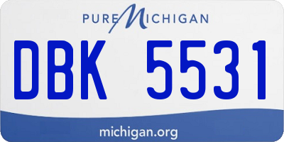 MI license plate DBK5531